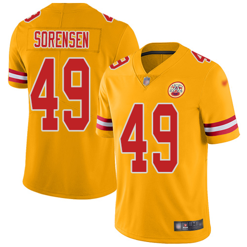 Men Kansas City Chiefs #49 Sorensen Daniel Limited Gold Inverted Legend Nike NFL Jersey->nfl t-shirts->Sports Accessory